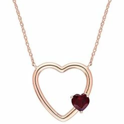Buy β€οΈ Stella Grace 10k Rose Gold Garnet Open Heart Pendant Necklace π