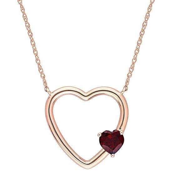 Buy โค๏ธ Stella Grace 10k Rose Gold Garnet Open Heart Pendant Necklace ๐ 3 Buy โค๏ธ Stella Grace 10k Rose Gold Garnet Open Heart Pendant Necklace ๐