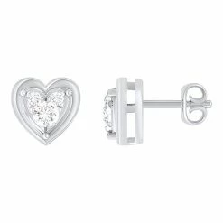 Flash Sale 🌟 Unbranded 10k White Gold 1/5 Carat T.W. Diamond Heart Stud Earrings ⭐
