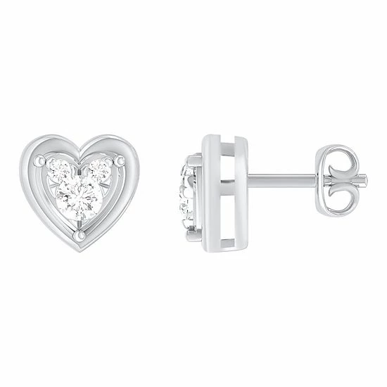 Flash Sale ๐ Unbranded 10k White Gold 1/5 Carat T.W. Diamond Heart Stud Earrings โญ 3 Flash Sale ๐ Unbranded 10k White Gold 1/5 Carat T.W. Diamond Heart Stud Earrings โญ