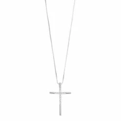 Top 10 😀 Delicate Diamonds Sterling Silver 1/10 Carat T.W. Diamond Cross Pendant Necklace 🥰