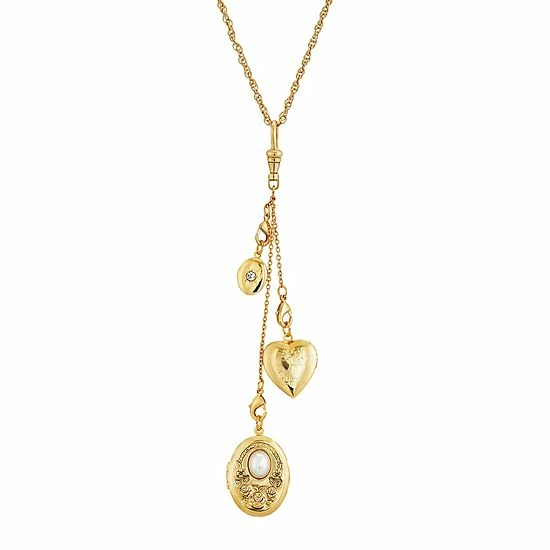 Top 10 π 1928 Gold Tone Multi Charm Heart Locket Necklace β 3 Top 10 π 1928 Gold Tone Multi Charm Heart Locket Necklace β