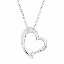 Coupon ✔️ Unbranded Sterling Silver Diamond Accent Heart Pendant Necklace 💯