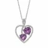 Flash Sale ⭐ Amethyst & Lab-Created White Sapphire Sterling Silver Heart Pendant Necklace 🎁 -Valentine's Day Jewelry shop unnamed file 2571