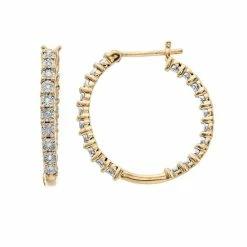 New 🛒 Diamond Brilliance Sterling Silver 1/10 Carat T.W. Diamond Hoop Earrings ✨ -Valentine's Day Jewelry shop unnamed file 2581