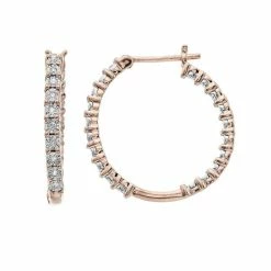 New 🛒 Diamond Brilliance Sterling Silver 1/10 Carat T.W. Diamond Hoop Earrings ✨ -Valentine's Day Jewelry shop unnamed file 2582