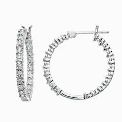 New 🛒 Diamond Brilliance Sterling Silver 1/10 Carat T.W. Diamond Hoop Earrings ✨ -Valentine's Day Jewelry shop unnamed file 2583