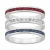 Promo 🧨 Traditions Jewelry Company Red, White & Blue Crystal Sterling Silver Eternity Ring Set ✨ -Valentine's Day Jewelry shop unnamed file 2586