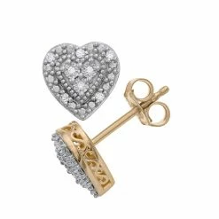 Buy 😍 Unbranded 1/10 Carat T.W Diamond Heart Earrings Yellow ✔️ -Valentine's Day Jewelry shop unnamed file 26