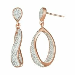 Budget 🌟 Chrystina Crystal Dangle Drop Earrings Rose Tone 🎁 -Valentine's Day Jewelry shop unnamed file 265