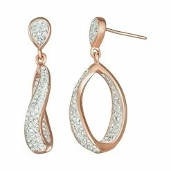 Budget 🌟 Chrystina Crystal Dangle Drop Earrings Rose Tone 🎁 -Valentine's Day Jewelry shop unnamed file 268