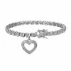 Best deal 🔥 Sarafina Silver Tone Diamond Accent Heart Charm Bracelet 🤩