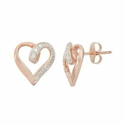 Top 10 🤩 18k Rose Gold Over Silver Heart Stud Earrings 👍
