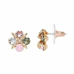 Deals β Brilliance Crystal Cluster Stud Earrings Gold Tone Multi π