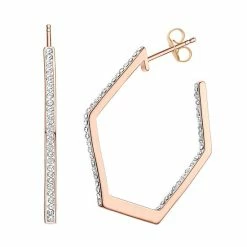 Hot Sale ❤️ Chrystina Hexagon Hoop Crystal Stud Earrings 😉