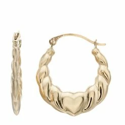 Coupon 🔔 Unbranded 10k Gold Heart Hoop Earrings 🛒