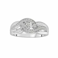 New 🎉 Unbranded Sterling Silver 1/4 Carat T.W. Diamond 3-Stone Ring 🤩