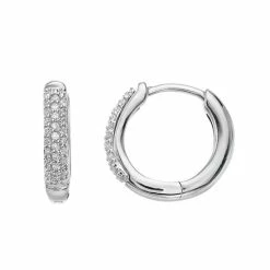 Cheap ⭐ Diamond Brilliance Sterling Silver 1/10 Carat T.W. Diamond Hoop Earrings 🥰