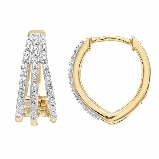 Budget โจ Diamond Brilliance Sterling Silver 1/10 Carat T.W. Diamond Triple Hoop Earrings ๐ 3 Budget โจ Diamond Brilliance Sterling Silver 1/10 Carat T.W. Diamond Triple Hoop Earrings ๐