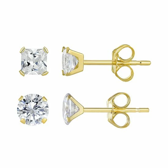 Cheapest 𧨠Taylor Grace 10k Gold 4 Mm Square & 5 Mm Round Cubic Zirconia Earring Set π 5 Cheapest 𧨠Taylor Grace 10k Gold 4 Mm Square & 5 Mm Round Cubic Zirconia Earring Set π - Image 3