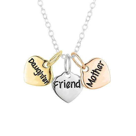 Best Sale ⭐ Love This Life® Sterling Silver "Mother Daughter Friend" Triple Heart Necklace Tri Tone 🧨 4 Best Sale ⭐ Love This Life® Sterling Silver "Mother Daughter Friend" Triple Heart Necklace Tri Tone 🧨 - Image 2