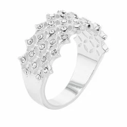 Discount 👍 Brilliance Silver Tone Crystal Openwork Ring 😀 -Valentine's Day Jewelry shop unnamed file 431