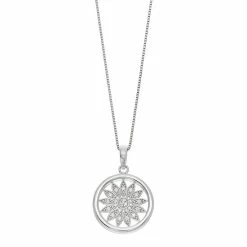 Wholesale ⭐ Timeless Sterling Silver Cubic Zirconia Sun Pendant Necklace ⭐
