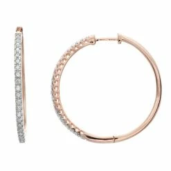 Discount ✨ Unbranded Sterling Silver 1/4 Carat T.W. Diamond Hoop Earrings 🧨 -Valentine's Day Jewelry shop unnamed file 46