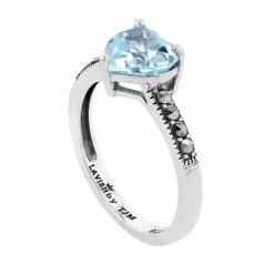 Brand new 👏 Lavish By TJM Sterling Silver Sky Blue Topaz & Marcasite Heart Ring 🎉 -Valentine's Day Jewelry shop unnamed file 461