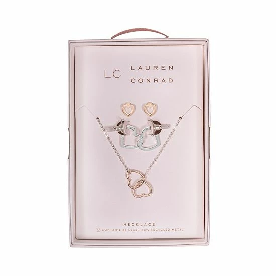 Discount 𧨠LC Lauren Conrad Gold Tone Adjustable Length Heart Nickel Free Necklace And Earring Set β€οΈ 3 Discount 𧨠LC Lauren Conrad Gold Tone Adjustable Length Heart Nickel Free Necklace And Earring Set β€οΈ