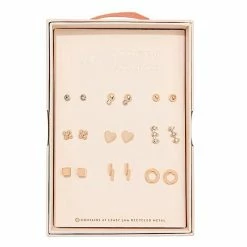 Flash Sale 👏 LC Lauren Conrad 9-Pack Valentine's Day Pink Heart Silver-Tone Stud Earrings ⭐