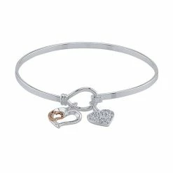 Top 10 ๐ Brilliance Crystal "Friends Forever" Two Tone Bangle Bracelet ๐
