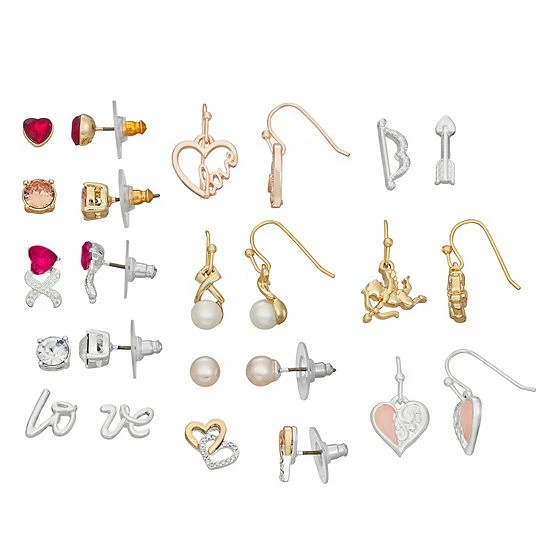 Outlet ๐ Napier Crystal & Simulated Pearl Valentine's Day Earrings 12-Pack Set ๐ฅ 3 Outlet ๐ Napier Crystal & Simulated Pearl Valentine's Day Earrings 12-Pack Set ๐ฅ