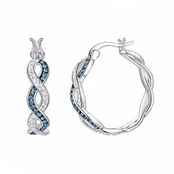 Coupon ✨ Chrystina Silver Plated Clear & Montana Crystal Twist Hoop Earrings ✨
