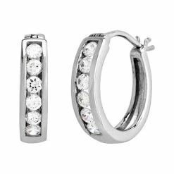 Best deal ⌛ DiamonLuxe Sterling Silver 3/5-ct. T.W. Simulated Diamond Hoop Earrings ✨