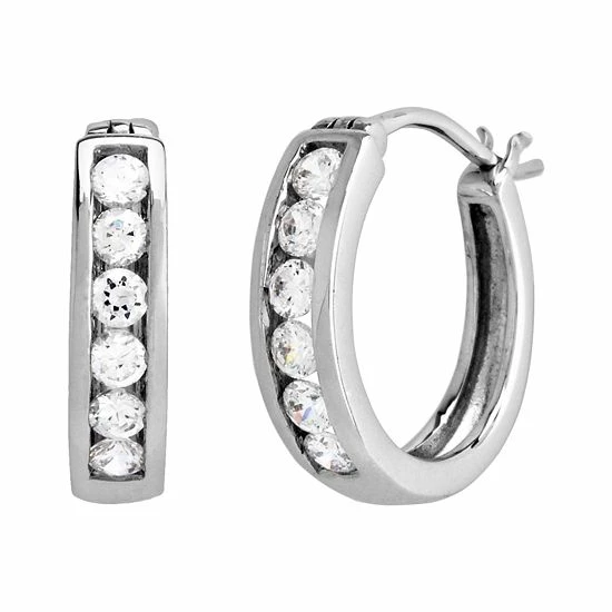 Best deal ⌛ DiamonLuxe Sterling Silver 3/5-ct. T.W. Simulated Diamond Hoop Earrings ✨ 3 Best deal ⌛ DiamonLuxe Sterling Silver 3/5-ct. T.W. Simulated Diamond Hoop Earrings ✨