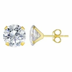 Discount π€© Taylor Grace 10k Gold 7 Mm Round Cubic Zirconia Earrings π