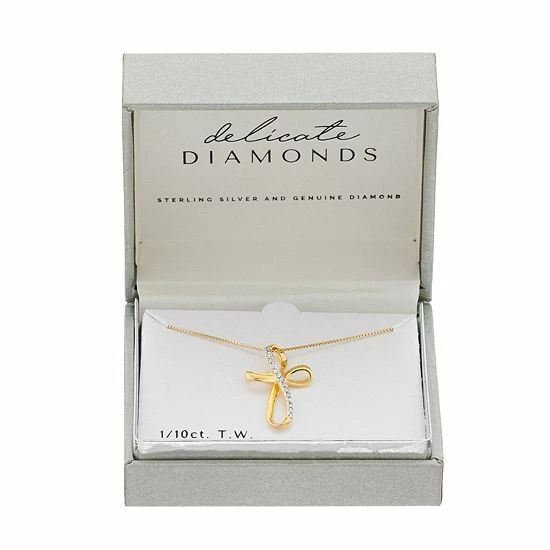 Discount ๐ Delicate Diamonds Sterling Silver 1/10 Carat T.W. Diamond Ribbon Cross Pendant Necklace ๐ฅ 5 Discount ๐ Delicate Diamonds Sterling Silver 1/10 Carat T.W. Diamond Ribbon Cross Pendant Necklace ๐ฅ - Image 3