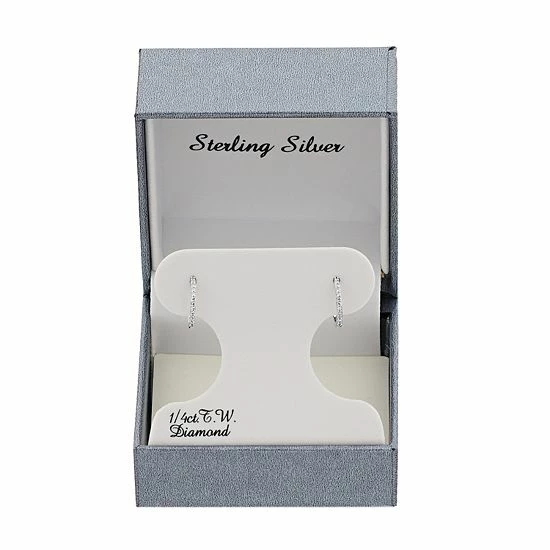 Cheap 😉 Diamond Brilliance Sterling Silver 1/10 Carat T.W. Diamond C-Hoop Earrings 😉 4 Cheap 😉 Diamond Brilliance Sterling Silver 1/10 Carat T.W. Diamond C-Hoop Earrings 😉 - Image 2