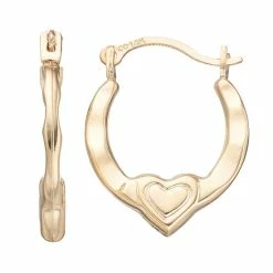 Hot Sale ๐ Taylor Grace 10k Gold Heart Hoop Earrings ๐