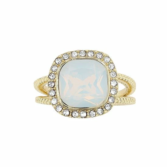 Best Sale ๐ Brilliance Gold Tone Simulated White Opal Crystal Halo Ring ๐งจ 3 Best Sale ๐ Brilliance Gold Tone Simulated White Opal Crystal Halo Ring ๐งจ