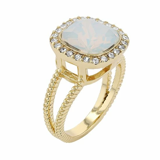 Best Sale ๐ Brilliance Gold Tone Simulated White Opal Crystal Halo Ring ๐งจ 4 Best Sale ๐ Brilliance Gold Tone Simulated White Opal Crystal Halo Ring ๐งจ - Image 2