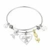 Best Pirce 🤩 Love This Life® Two Tone Stainless Steel "Granddaughter My Love" Crystal Butterfly & Flower Bangle Bracelet 👏