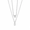 Best Sale 🔥 PRIMROSE Sterling Silver Cubic Zirconia & Simulated Pearl Double-Layer Heart & Simulated Pearl Medallion Necklace ❤️