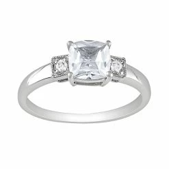 Best reviews of 𧨠Stella Grace Sterling Silver Lab-Created White Sapphire And Diamond Accent Ring π₯