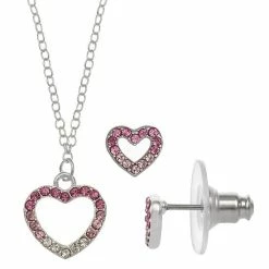 Outlet 🛒 FAO Schwarz Open Heart Pendant Necklace & Earring Set 🔥
