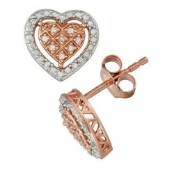 Best reviews of 🧨 Unbranded Sterling Silver 1/10 Carat T.W. Diamond Heart Stud Earrings 😉