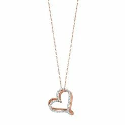 Coupon ๐ Unbranded 1/4 Carat T.W. Diamond Heart Pendant Necklace Rose Tone โ๏ธ