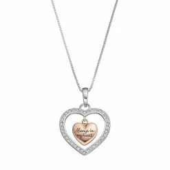 Flash Sale ๐ Timeless Sterling Silver Two Tone Crystal "Sisters" Heart Pendant ๐ฅ
