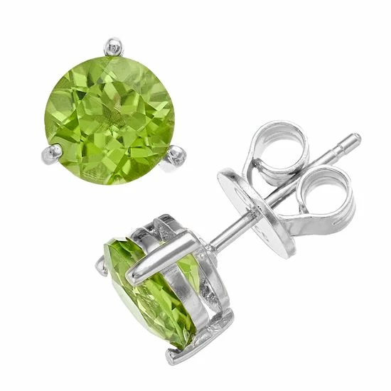 New π RADIANT GEM Peridot Birthstone Stud Earrings π 3 New π RADIANT GEM Peridot Birthstone Stud Earrings π